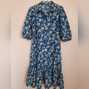 ZARA RUFFLED PRINT FLORAL DRESS